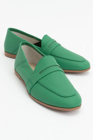 F05 - Green Genuine Leather Loafer (Women)