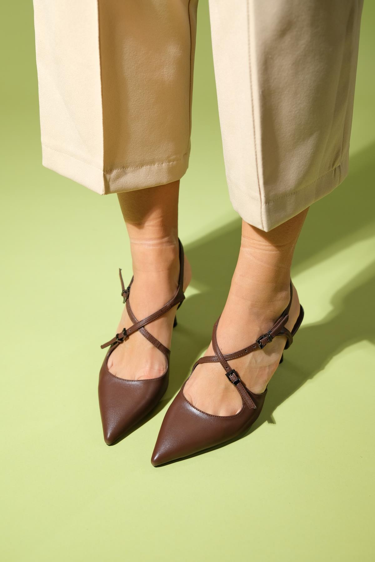 Coje - Brown Pointed Toe Stiletto Pump (Women)