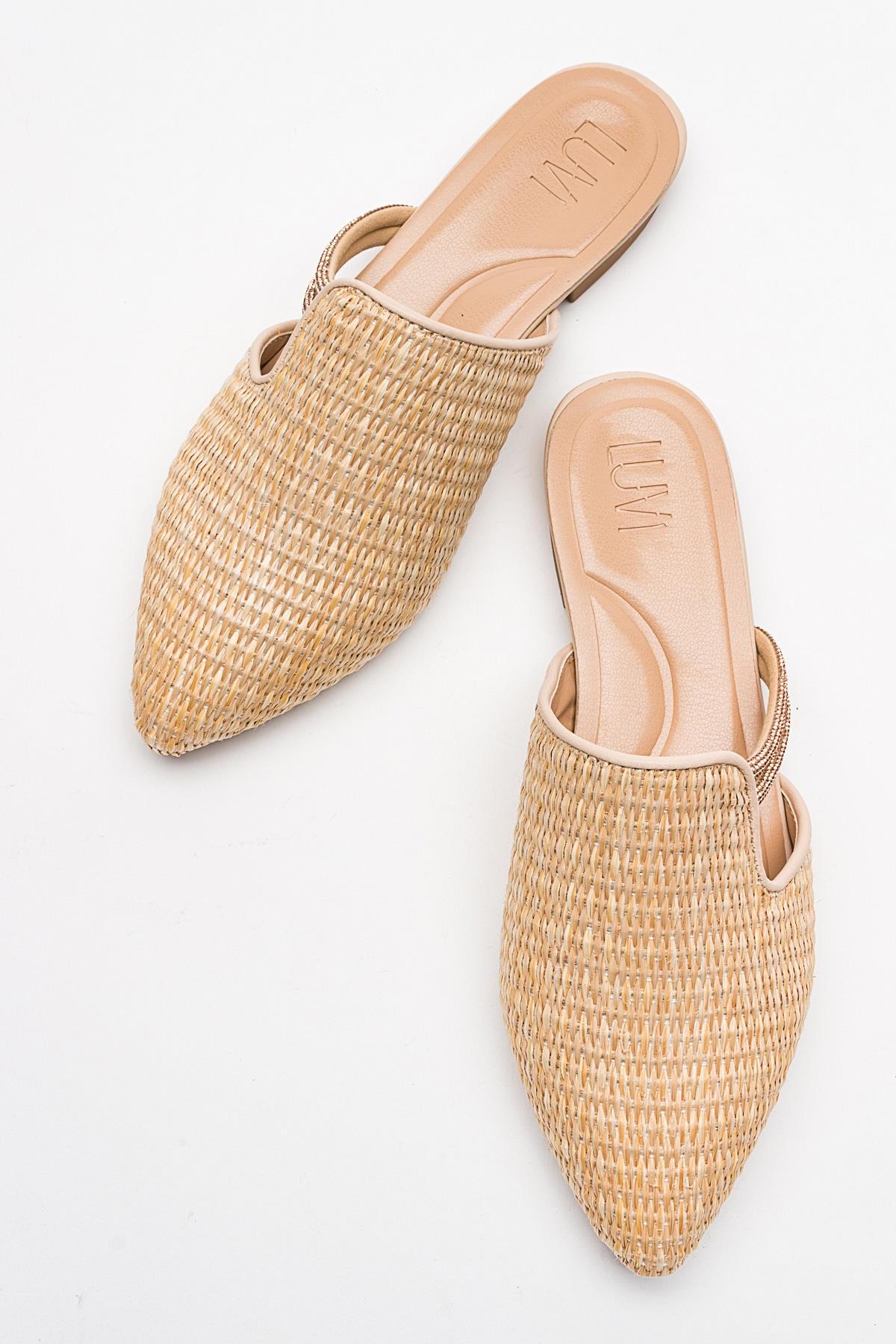 Pesa - Cream Woven Embellished Slide (Women)