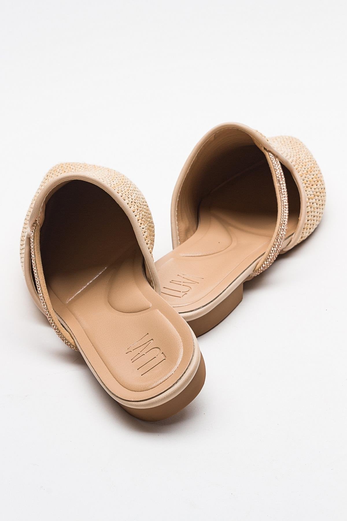 Pesa - Cream Woven Embellished Slide (Women)
