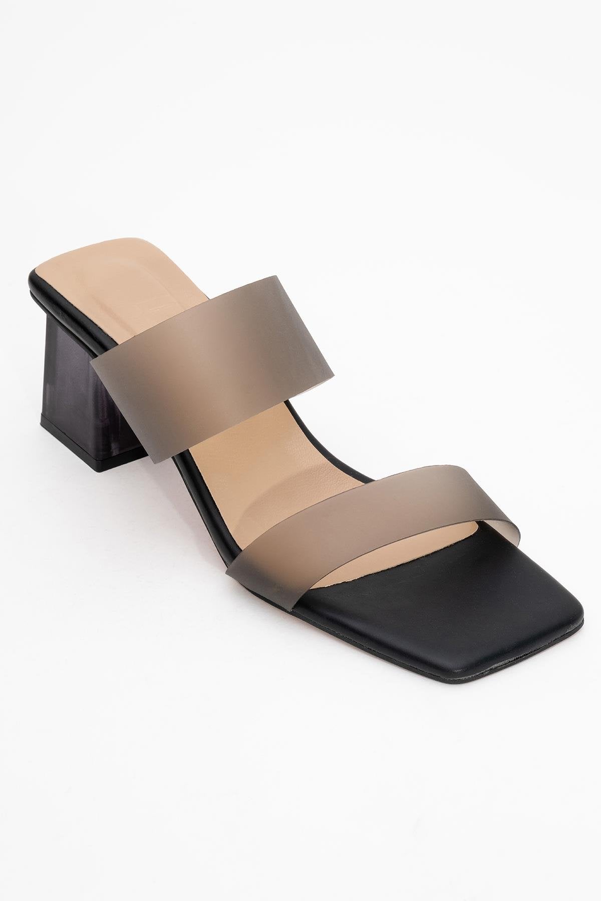 Elara Black Transparent Strap Sandal (Women)