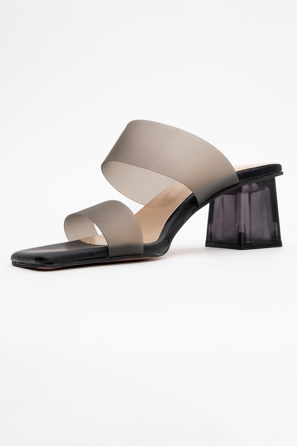 Elara Black Transparent Strap Sandal (Women)