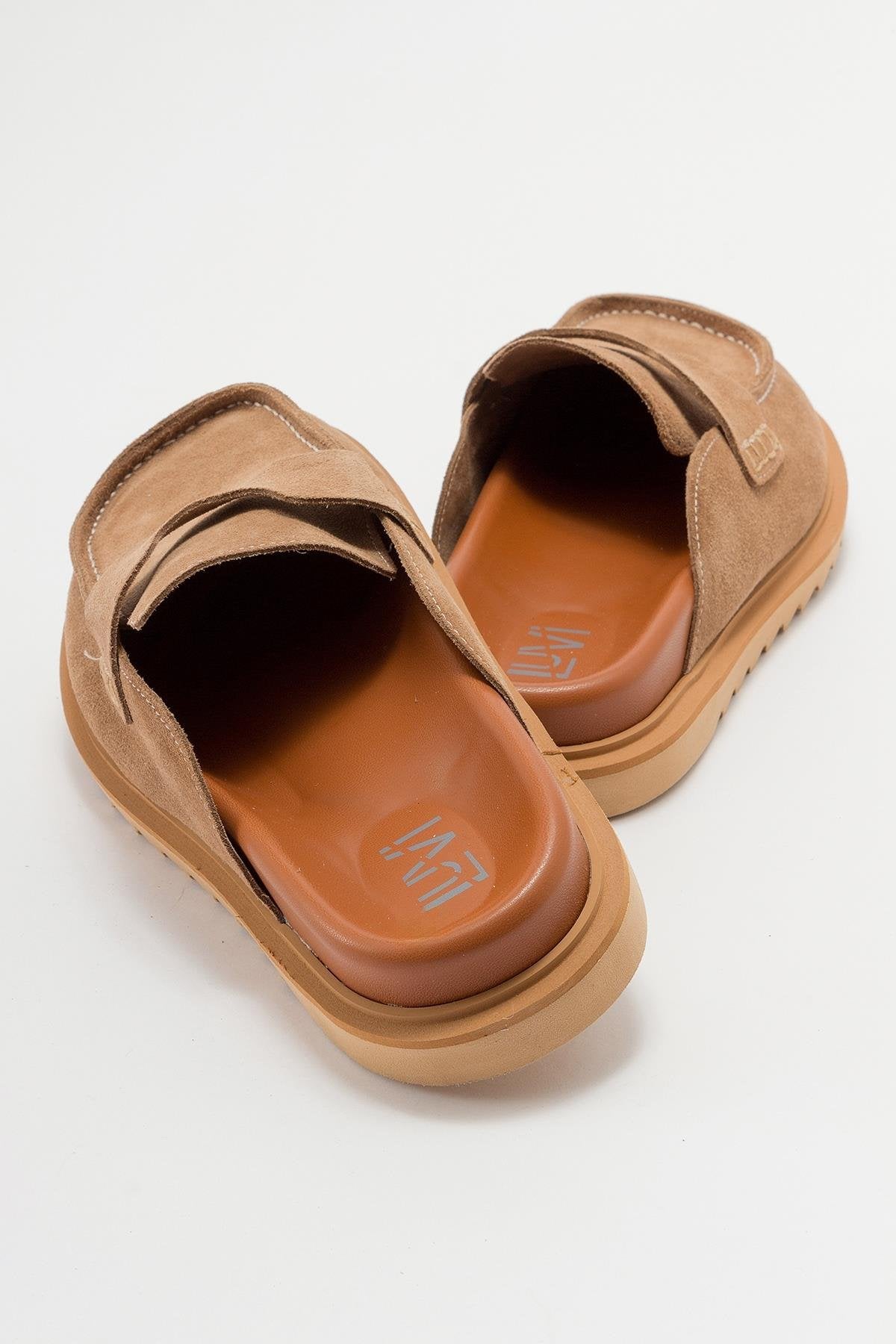 Laven - Cognac Brown Suede Leather Clogs (Women)