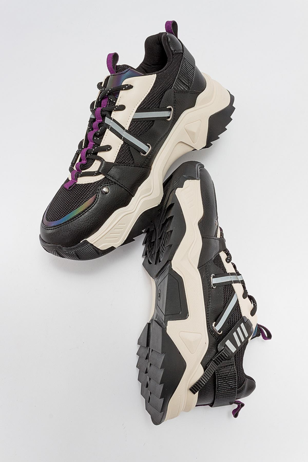 Maggie - Black Purple Sport Sneakers (Women)