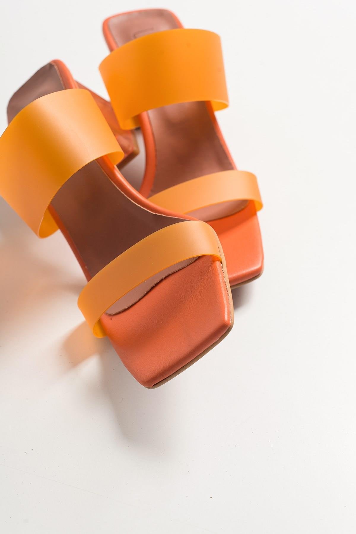 Elara Orange Transparent Strap Sandal (Women)