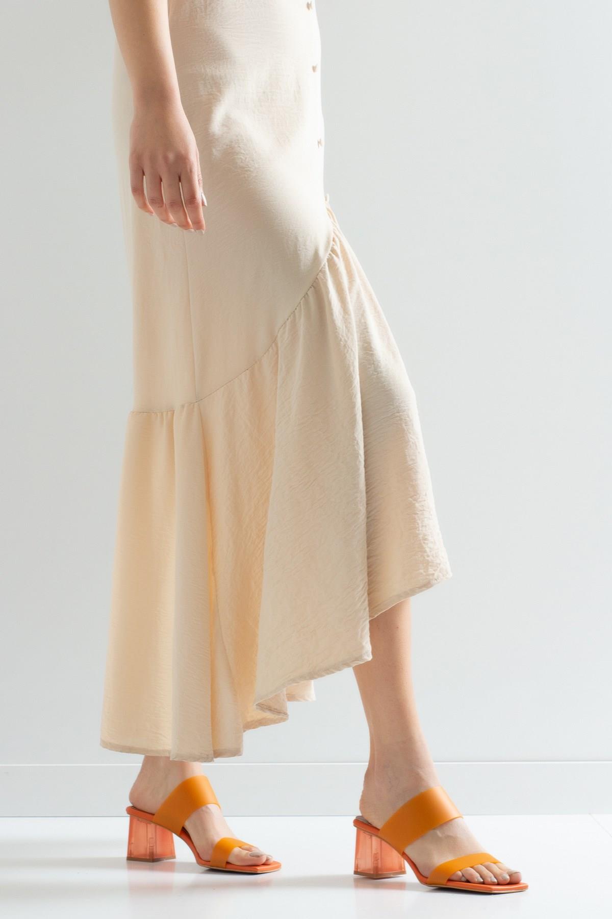 Elara Orange Transparent Strap Sandal (Women)