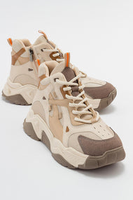 Lowel Beige-Brown Sneaker Boot (Women)