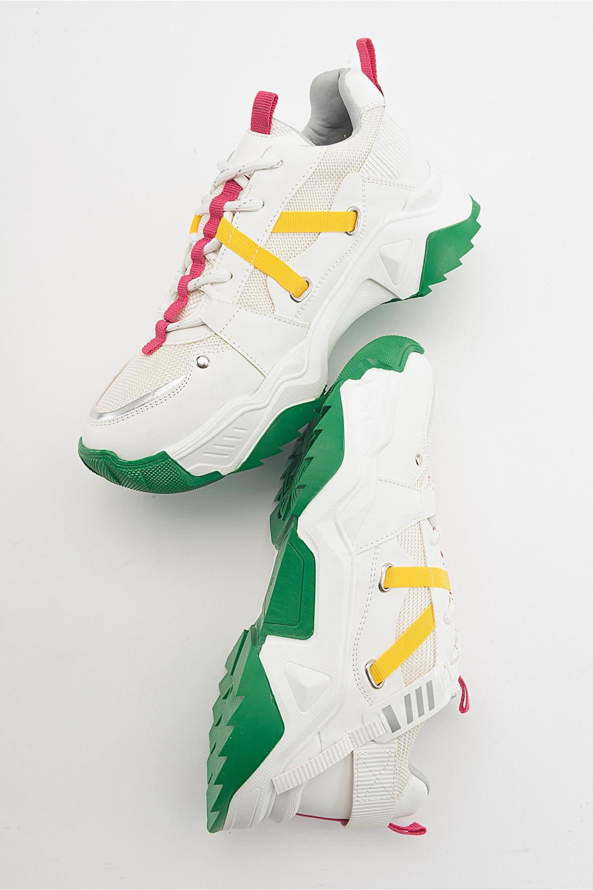 Maggie - White Fuchsia Sport Sneakers (Women)