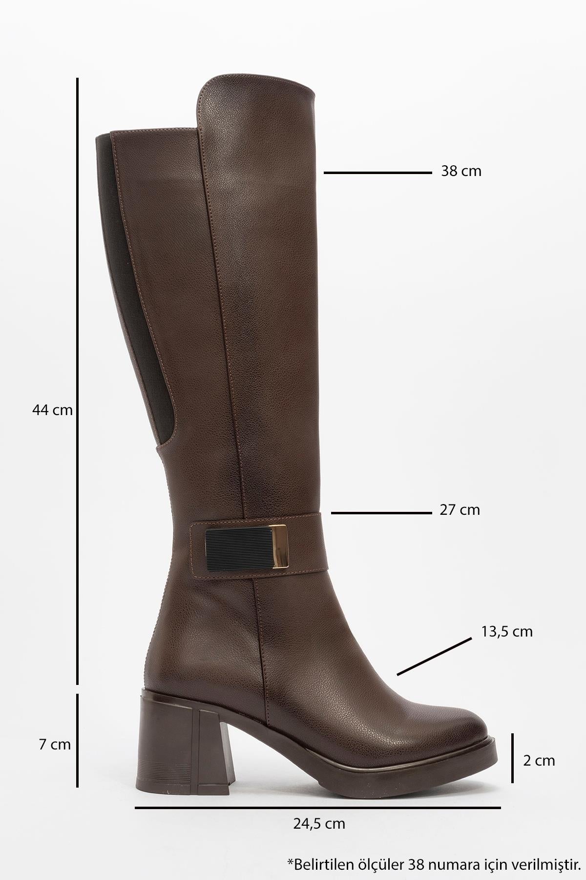 Moreni - Cognac Block Heel Knee-High Boot (Women)