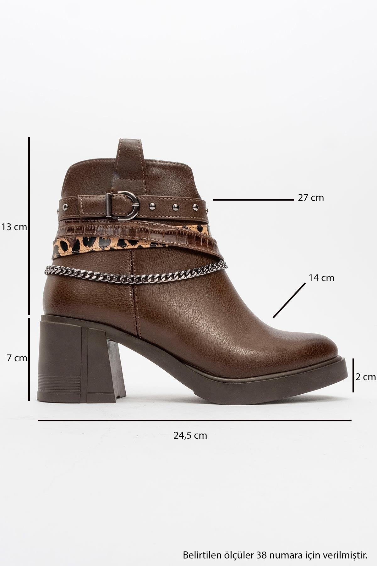 Boliva - Brown Belted Chain Boot (Women)