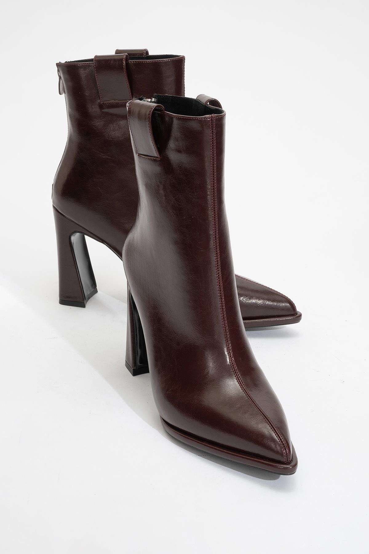 Aja - Burgundy Block Heel Convertible Knee-High Boot (Women)