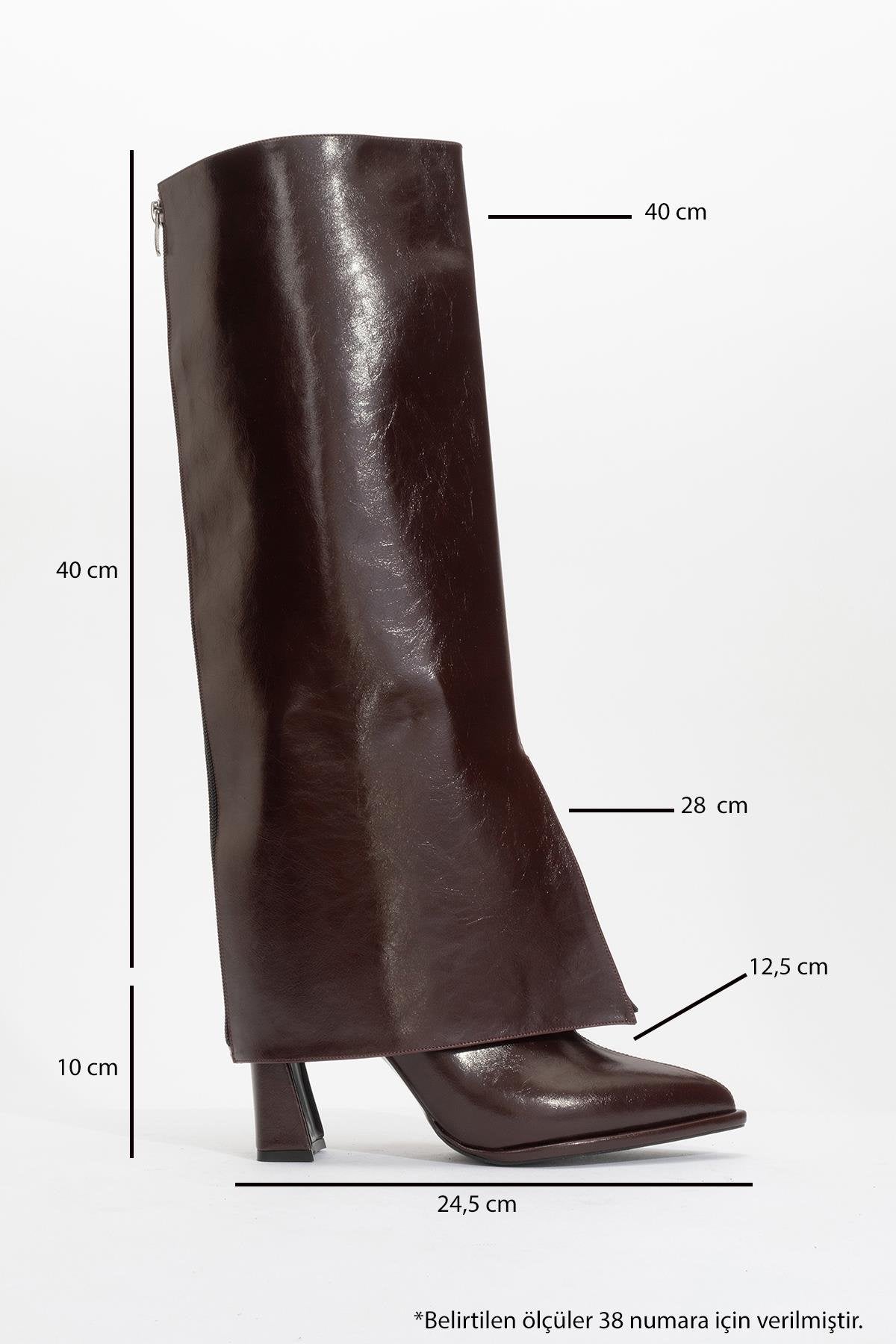 Aja - Burgundy Block Heel Convertible Knee-High Boot (Women)