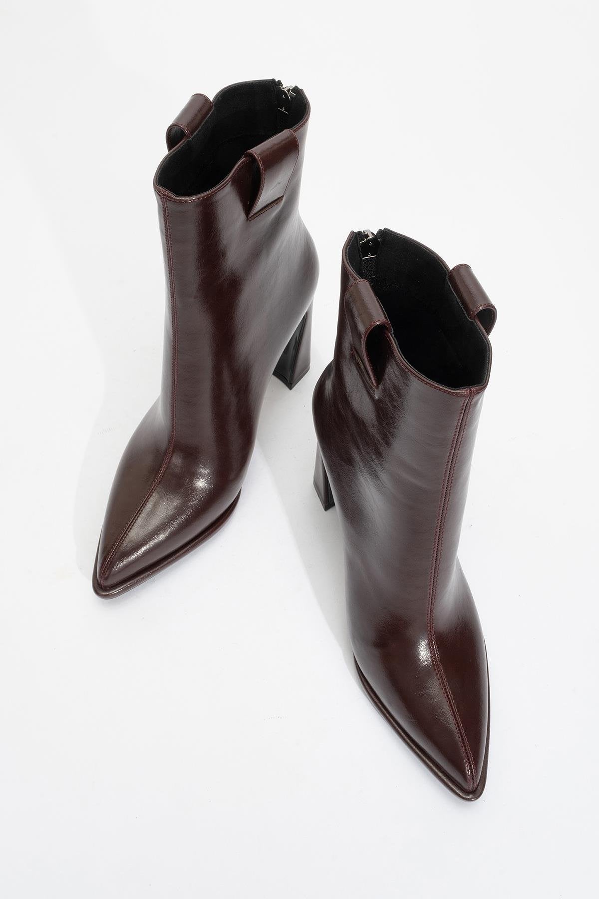 Aja - Burgundy Block Heel Convertible Knee-High Boot (Women)