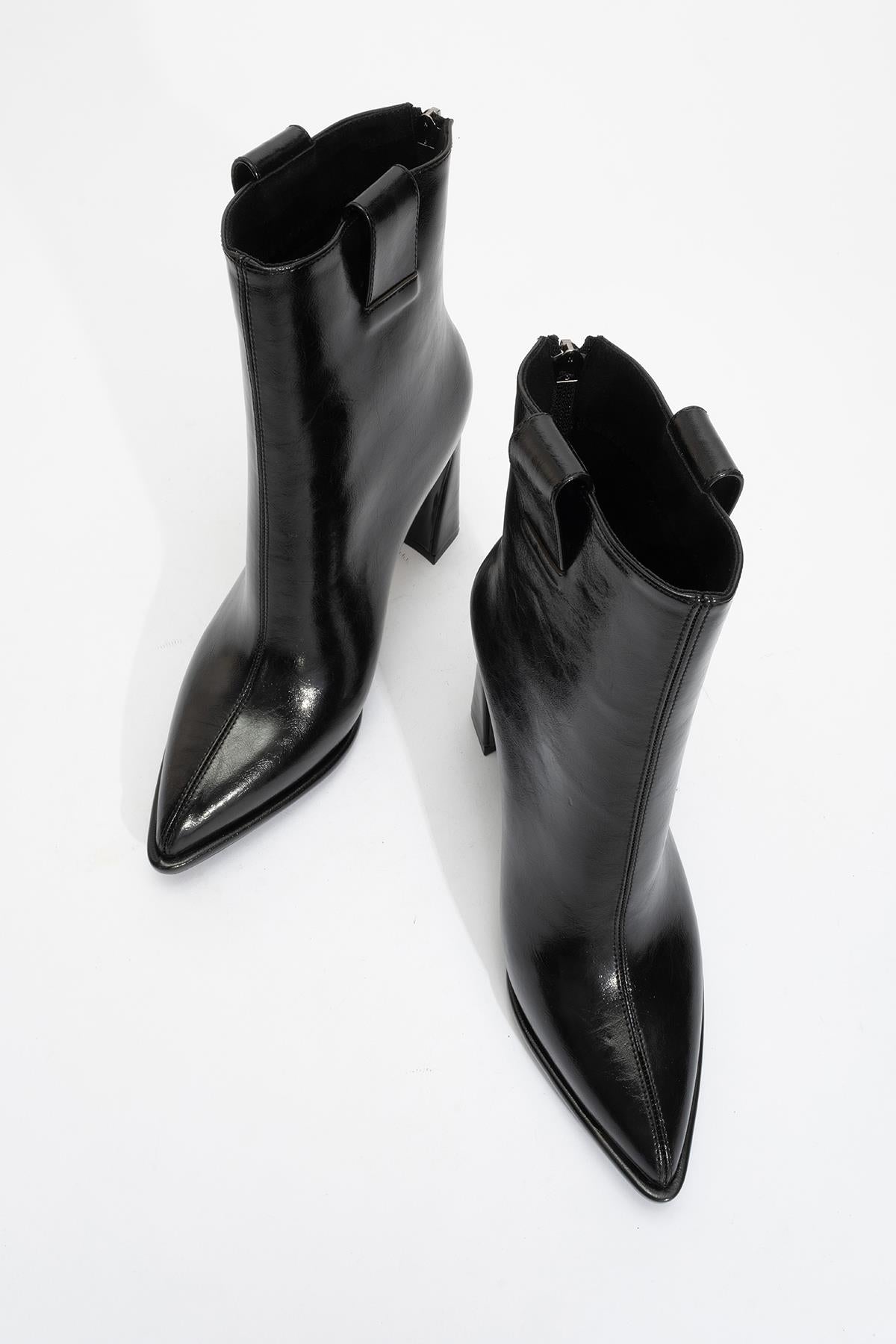 Aja - Black Block Heel Convertible Knee-High Boot (Women)