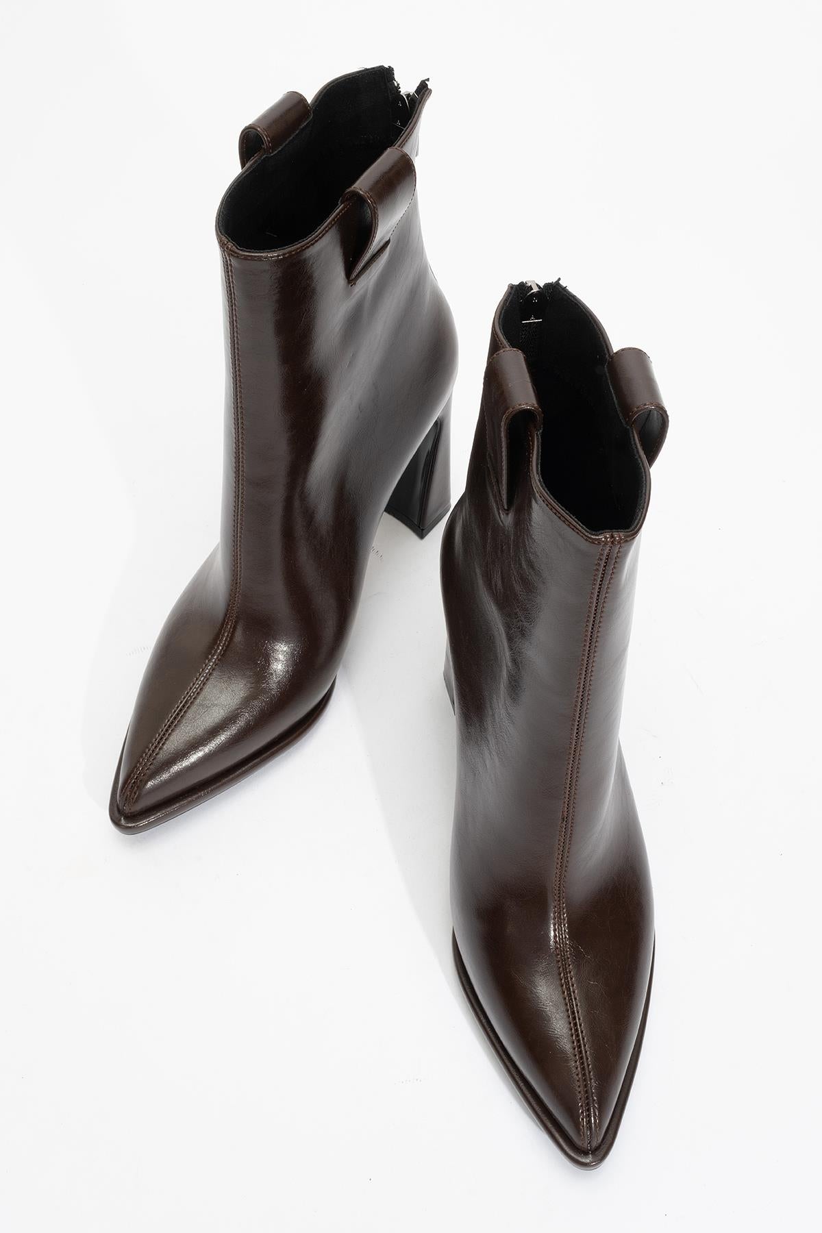 Aja - Brown Block Heel Convertible Knee-High Boot (Women)