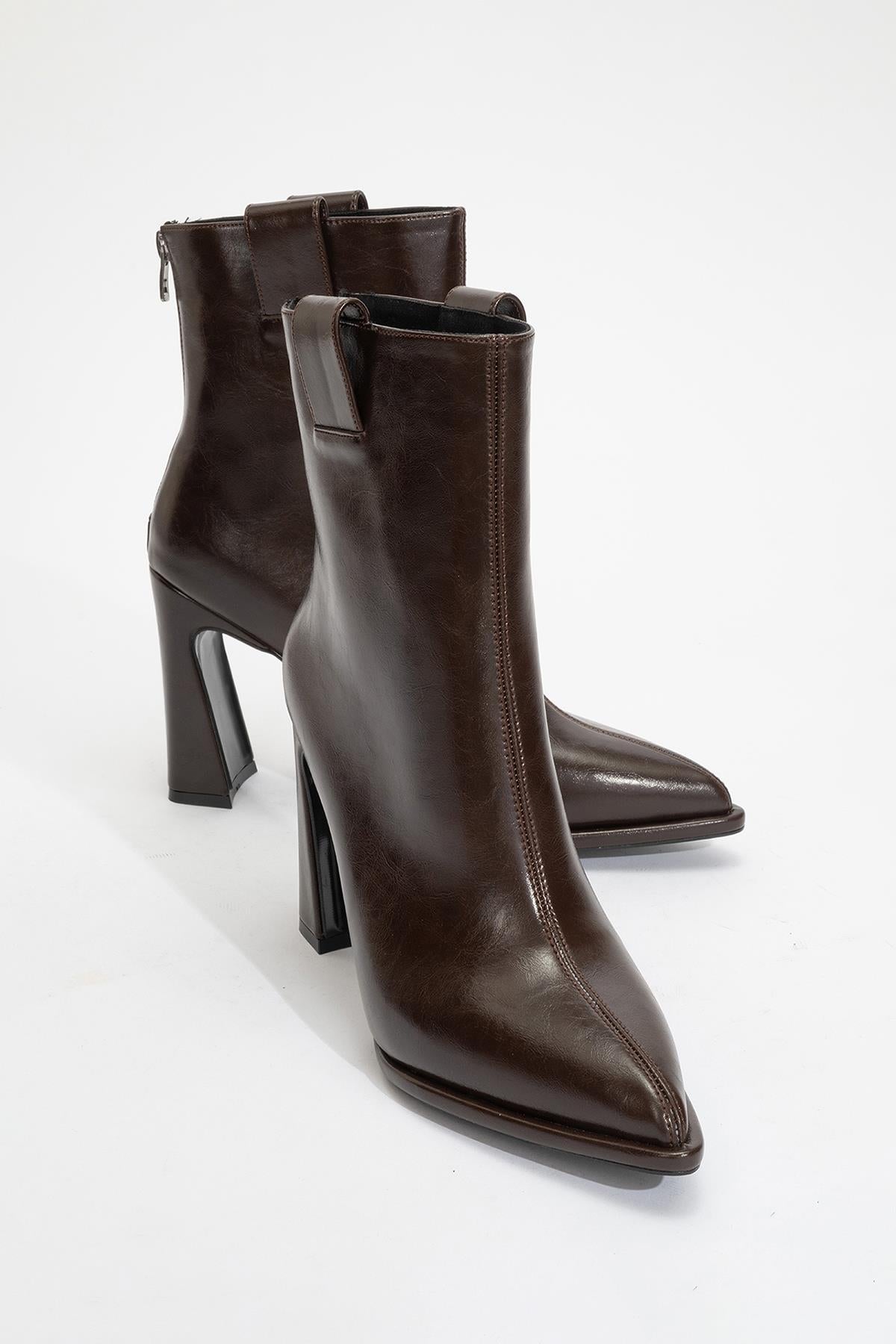 Aja - Brown Block Heel Convertible Knee-High Boot (Women)