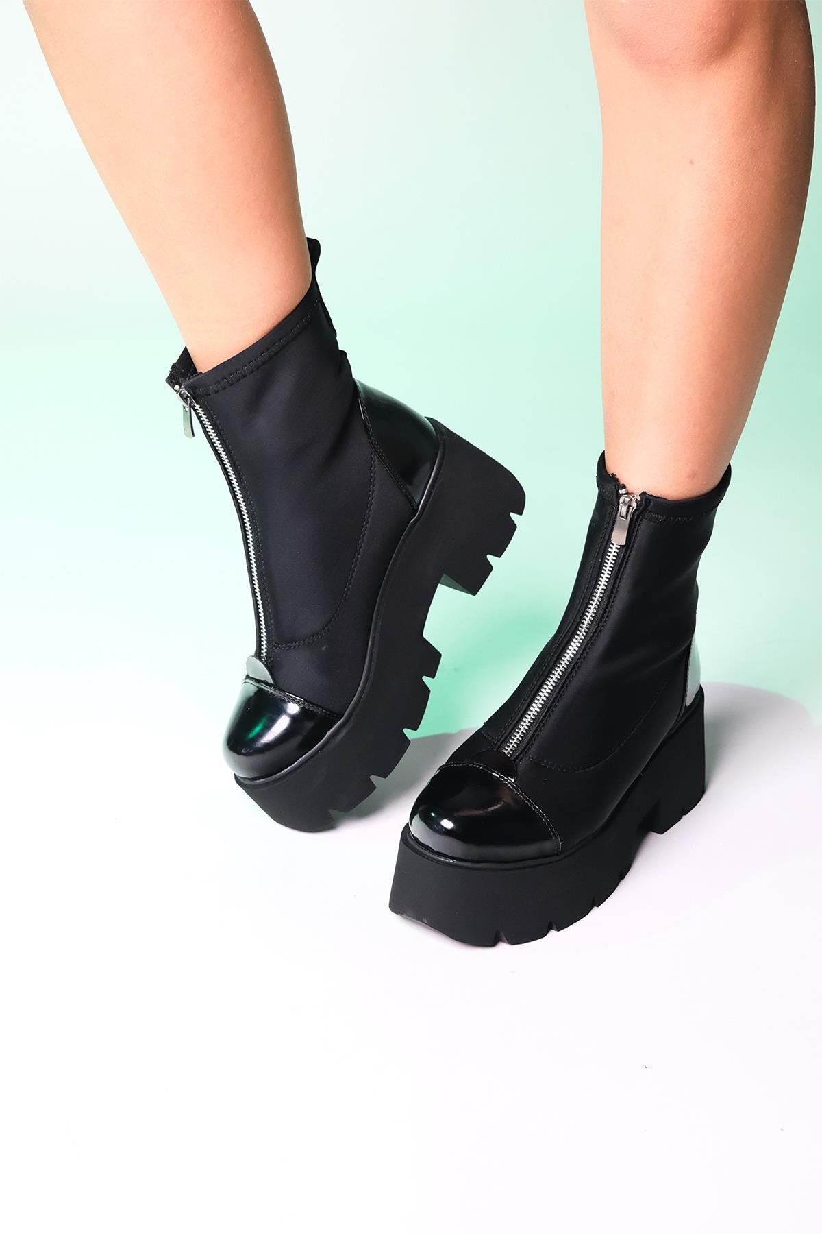 Bray Black Patent Chunky Boot (Women)