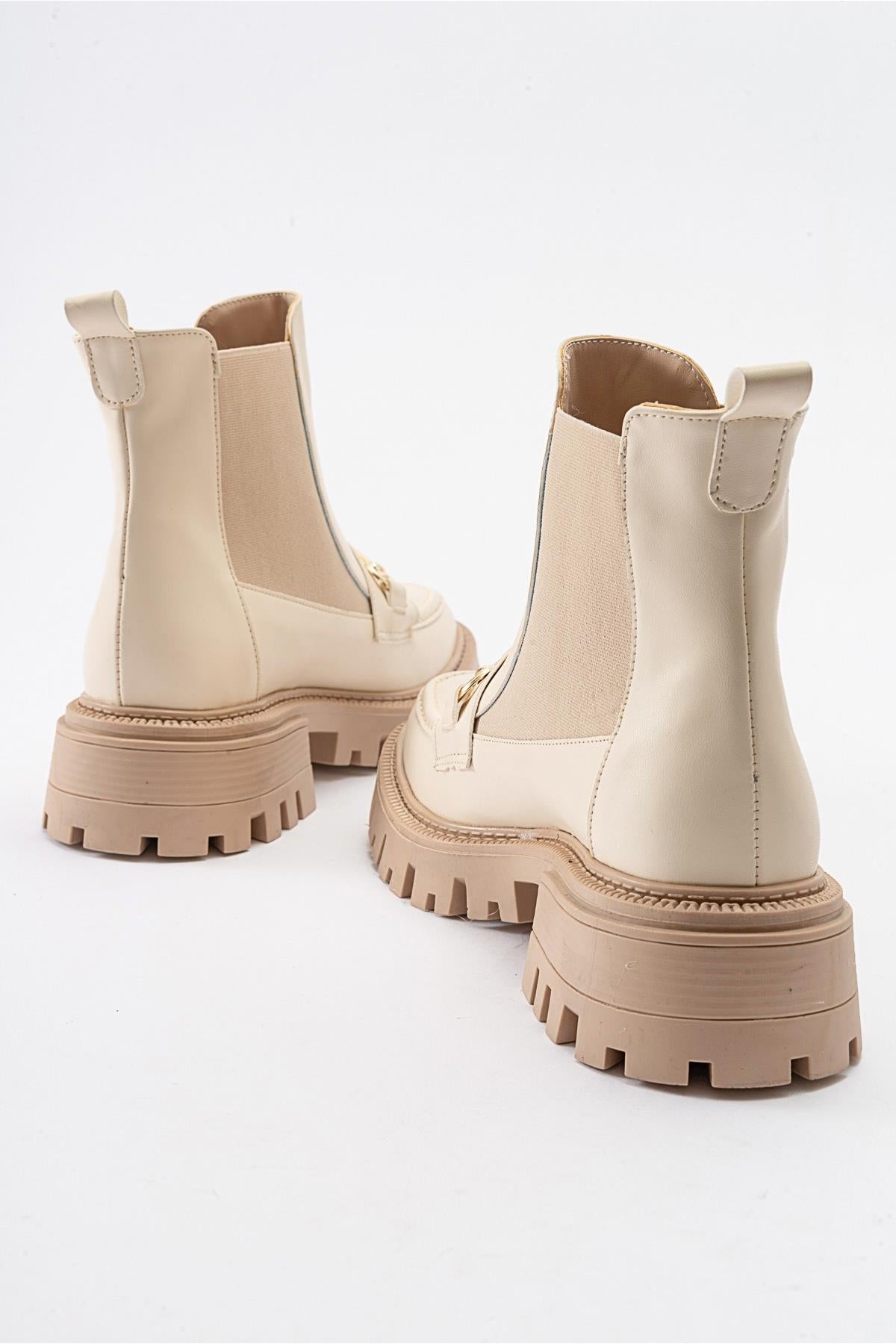 Vesper Beige Buckled Chelsea Boot (Women)