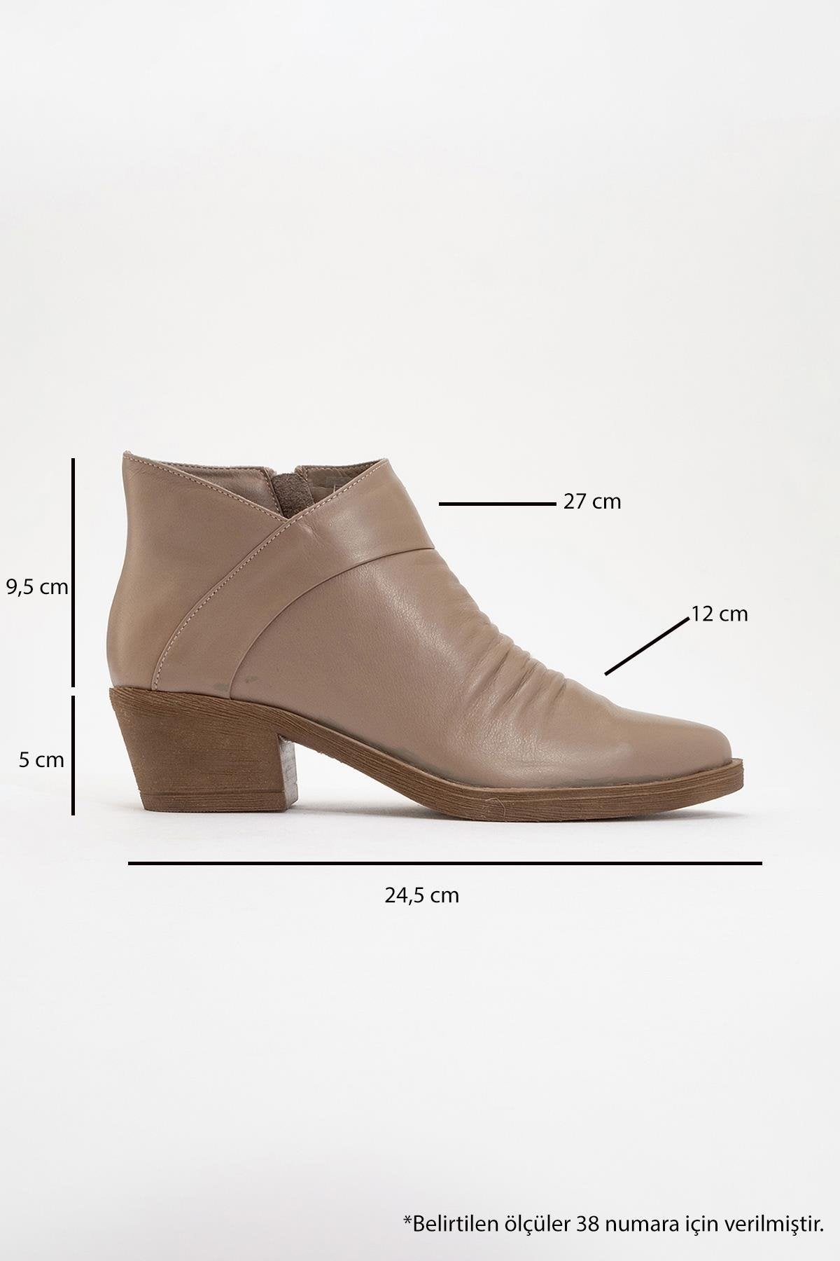 Rule - Taupe Genuine Leather Block Heel Boot (Women)