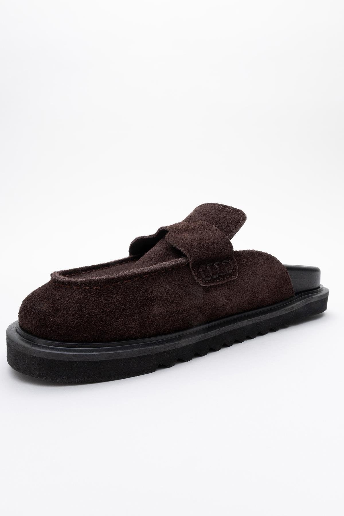Laven - Brown Genuine Leather Slipper (Women)