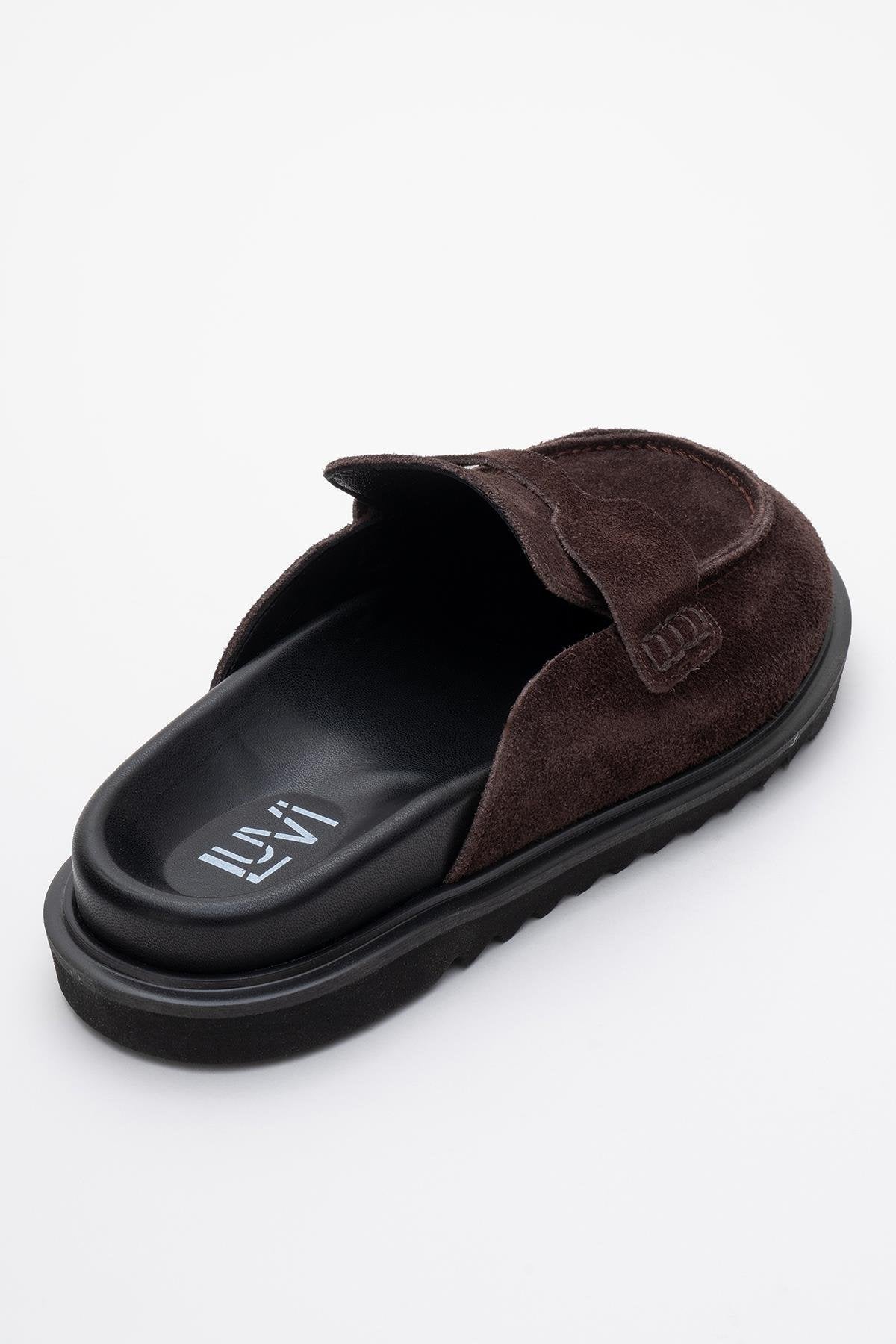 Laven - Brown Genuine Leather Slipper (Women)