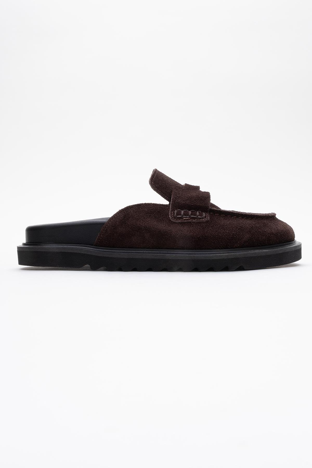 Laven - Brown Genuine Leather Slipper (Women)