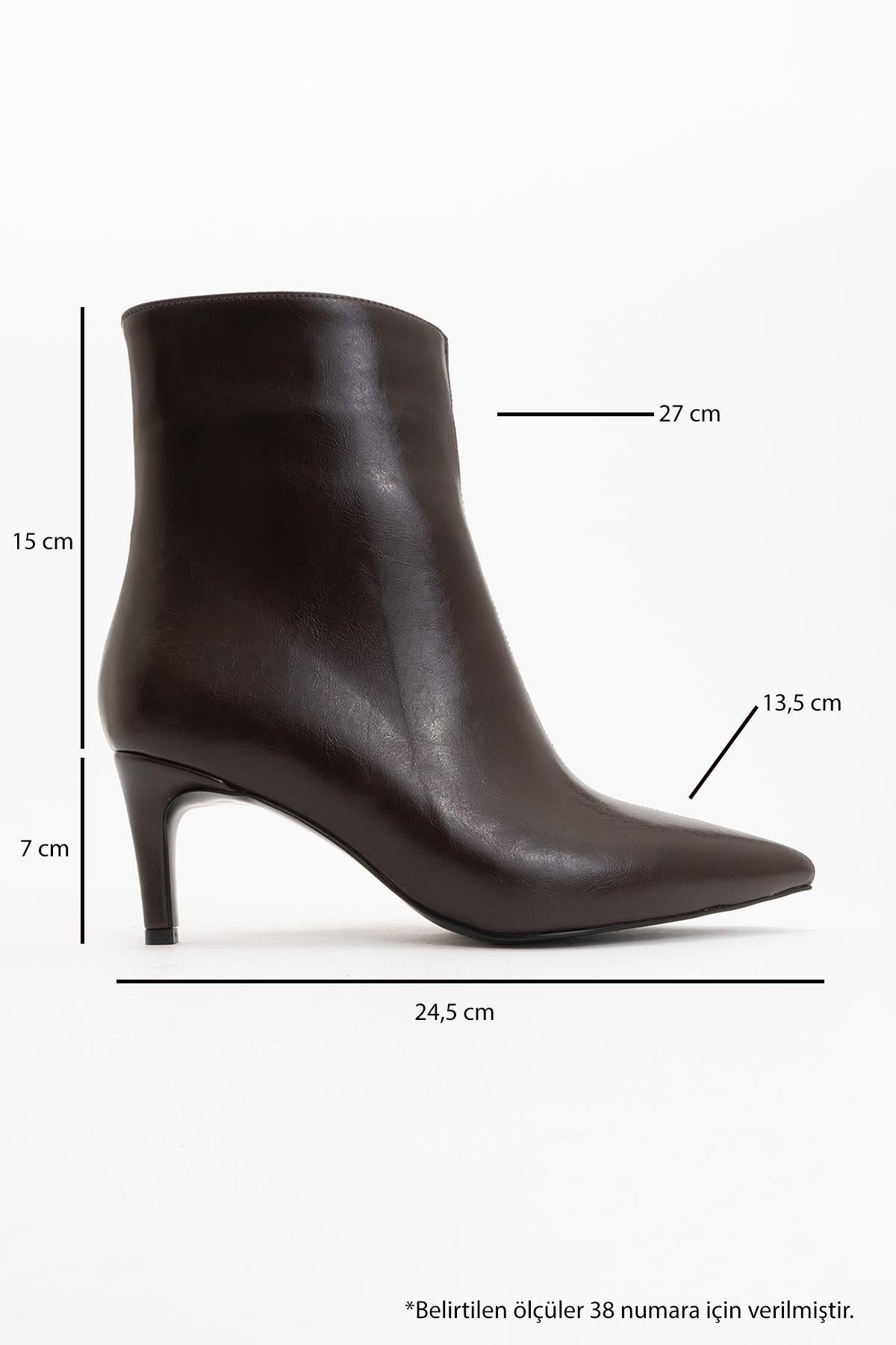 Noya - Brown Pointed Toe Stiletto Heel Boot (Women)