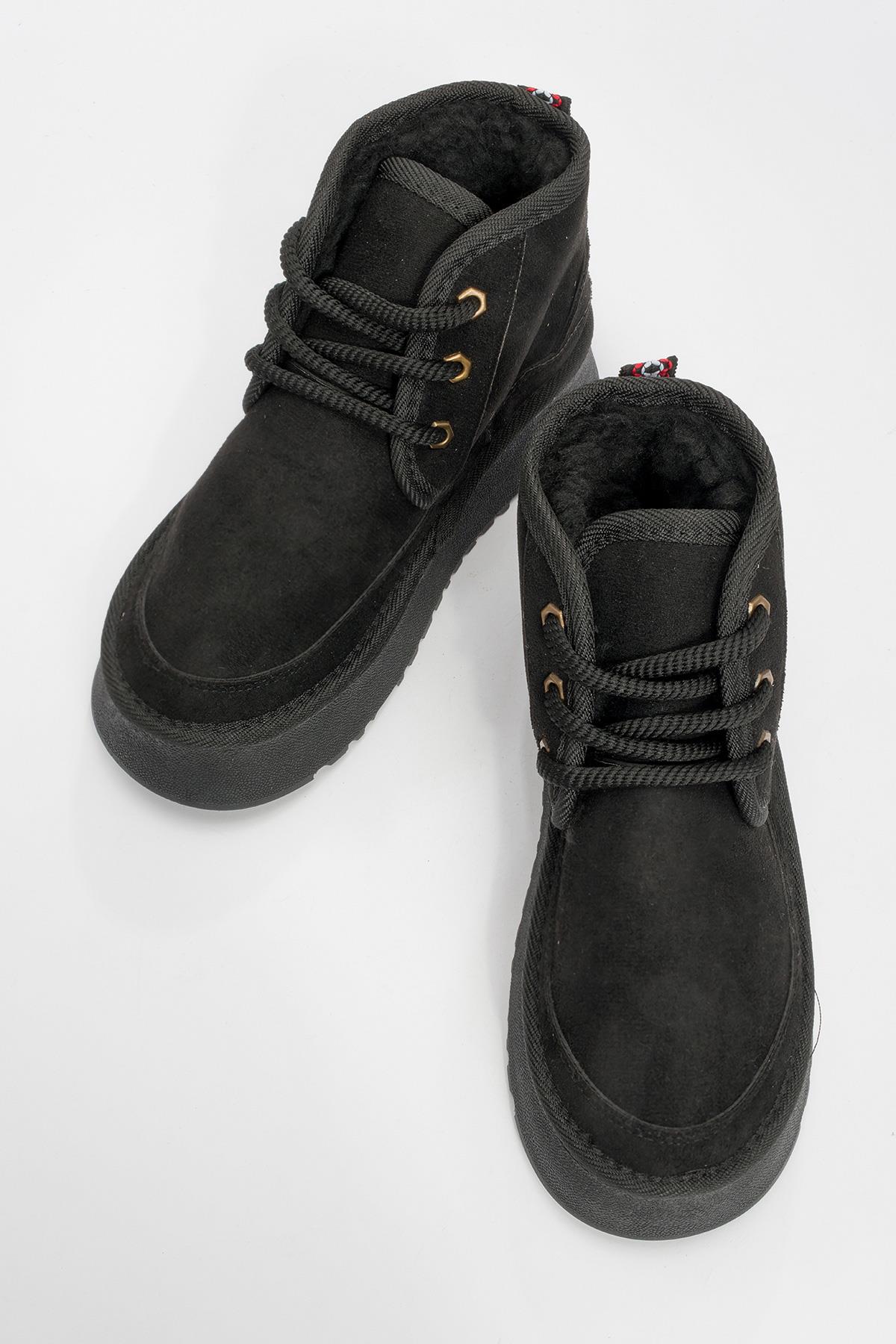 Ovela - Black Chunky Sole Lace-Up Sport Boot (Women)