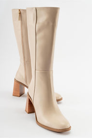 Maranta - Beige Heeled Knee-High Boot (Women)