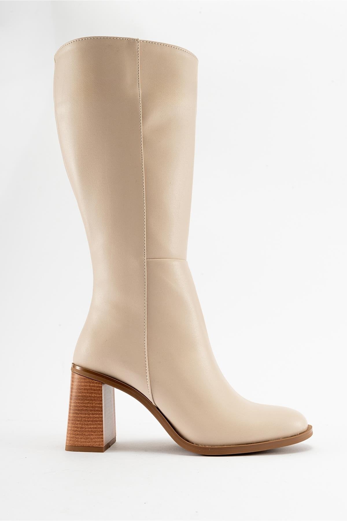 Maranta - Beige Heeled Knee-High Boot (Women)
