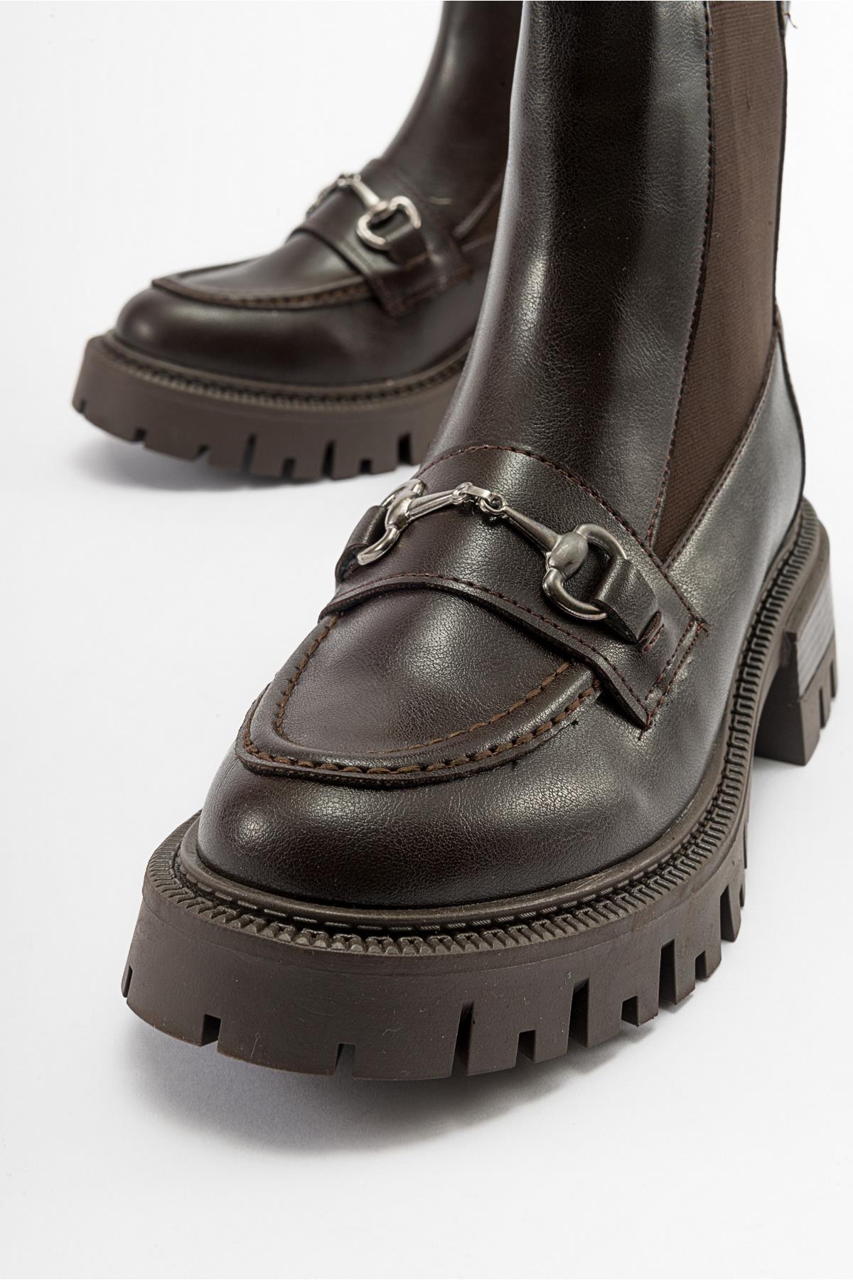 Vesper Brown Buckled Chelsea Boot (Women)