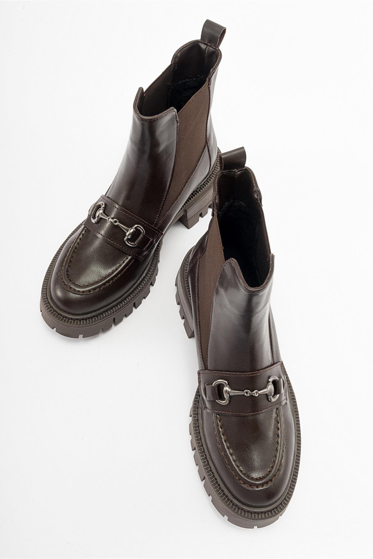 Vesper Brown Buckled Chelsea Boot (Women)