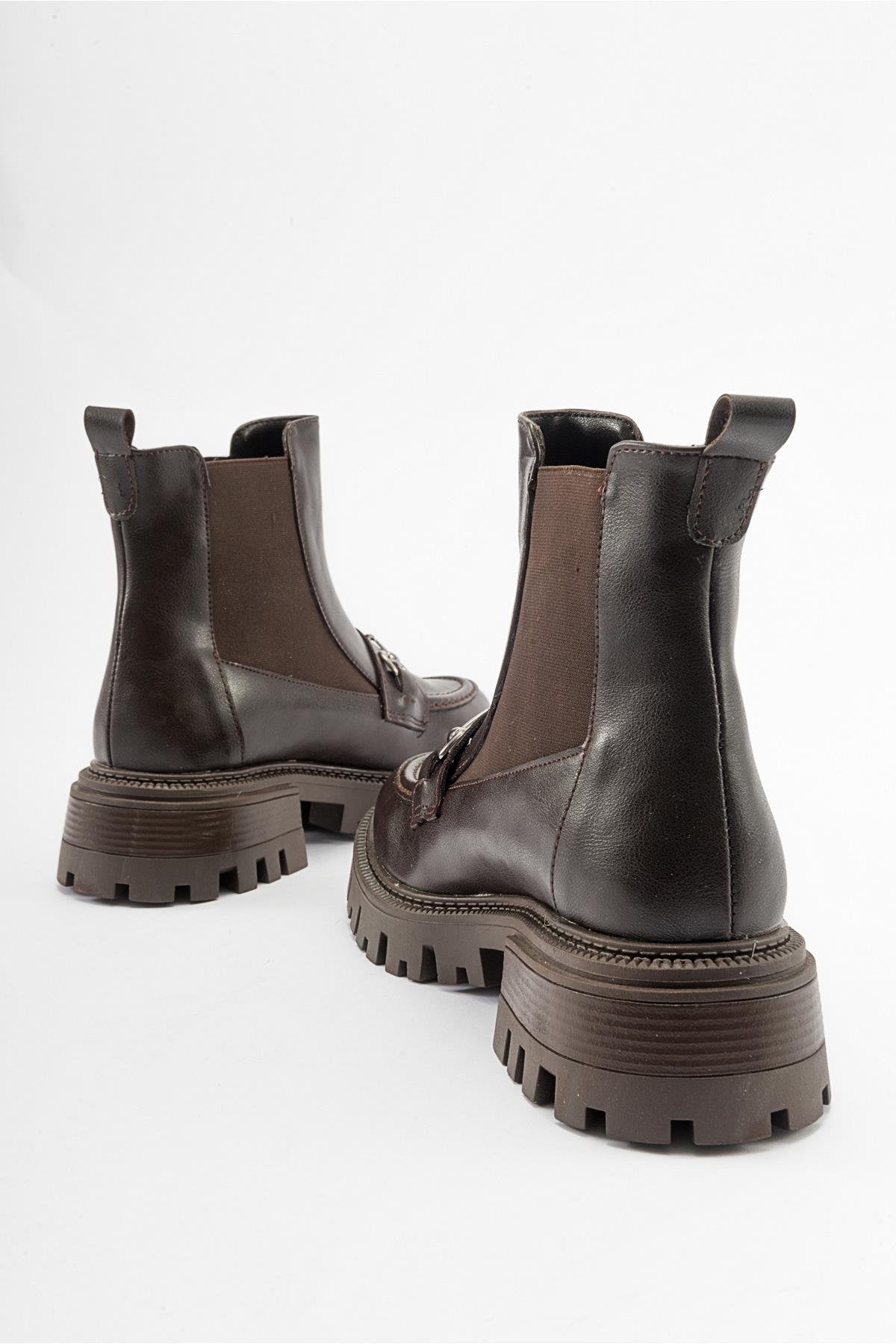 Vesper Brown Buckled Chelsea Boot (Women)