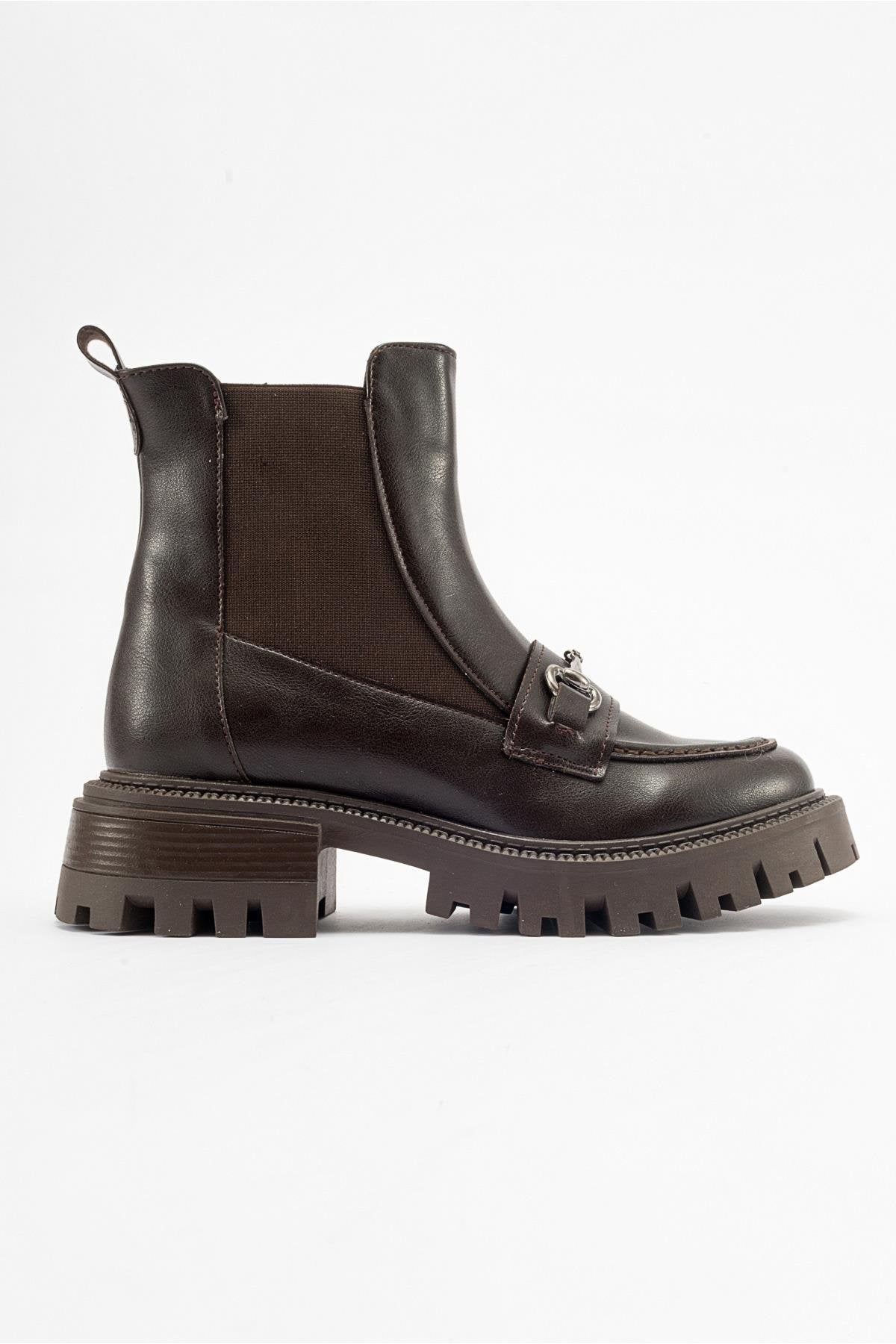 Vesper Brown Buckled Chelsea Boot (Women)