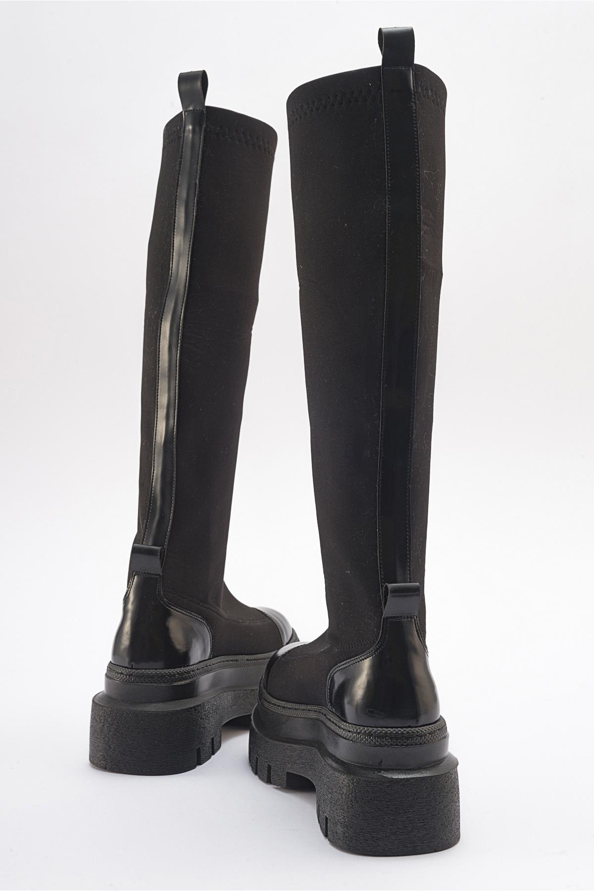 Celine - Black Scuba Thick-Sole Boot (Women)