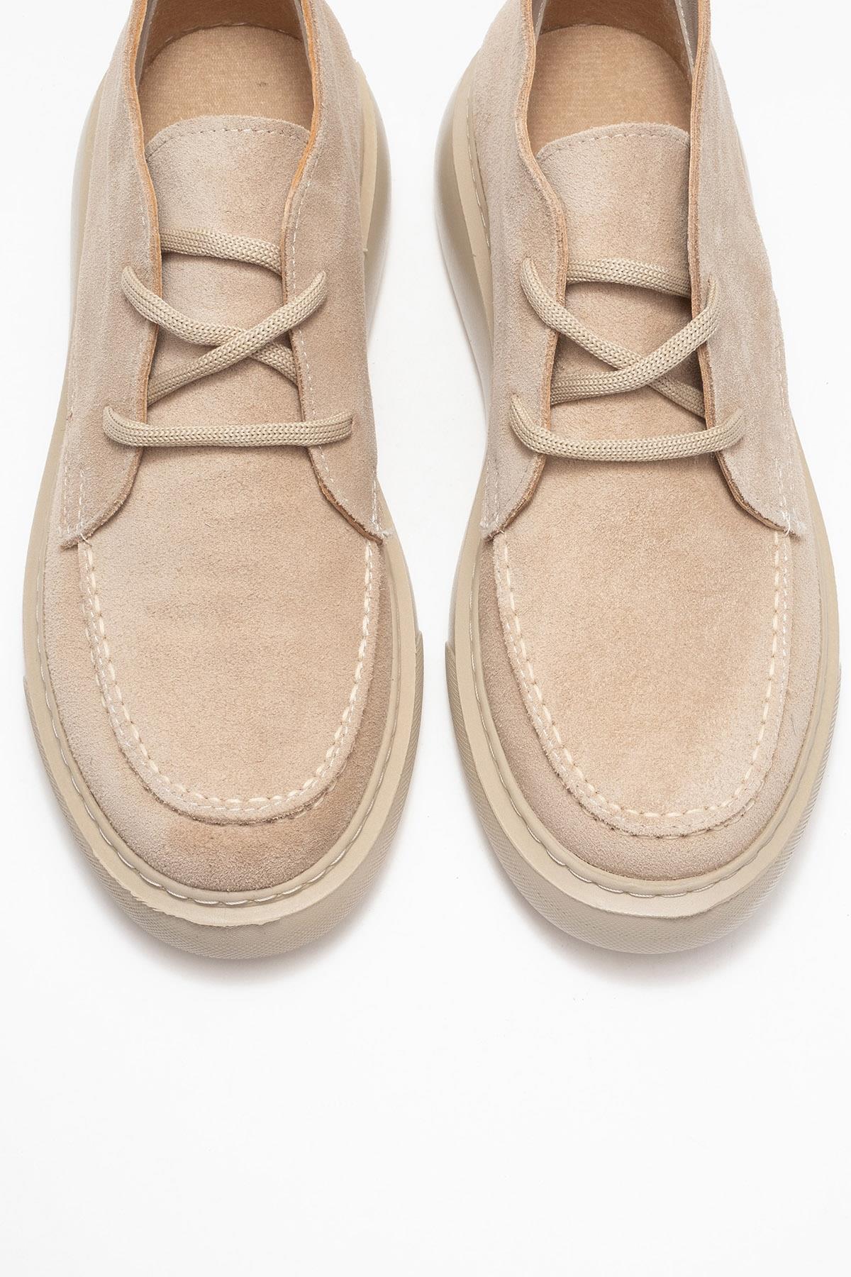 Lilya - Taupe Genuine Suede Leather Chukka Boot (Women)