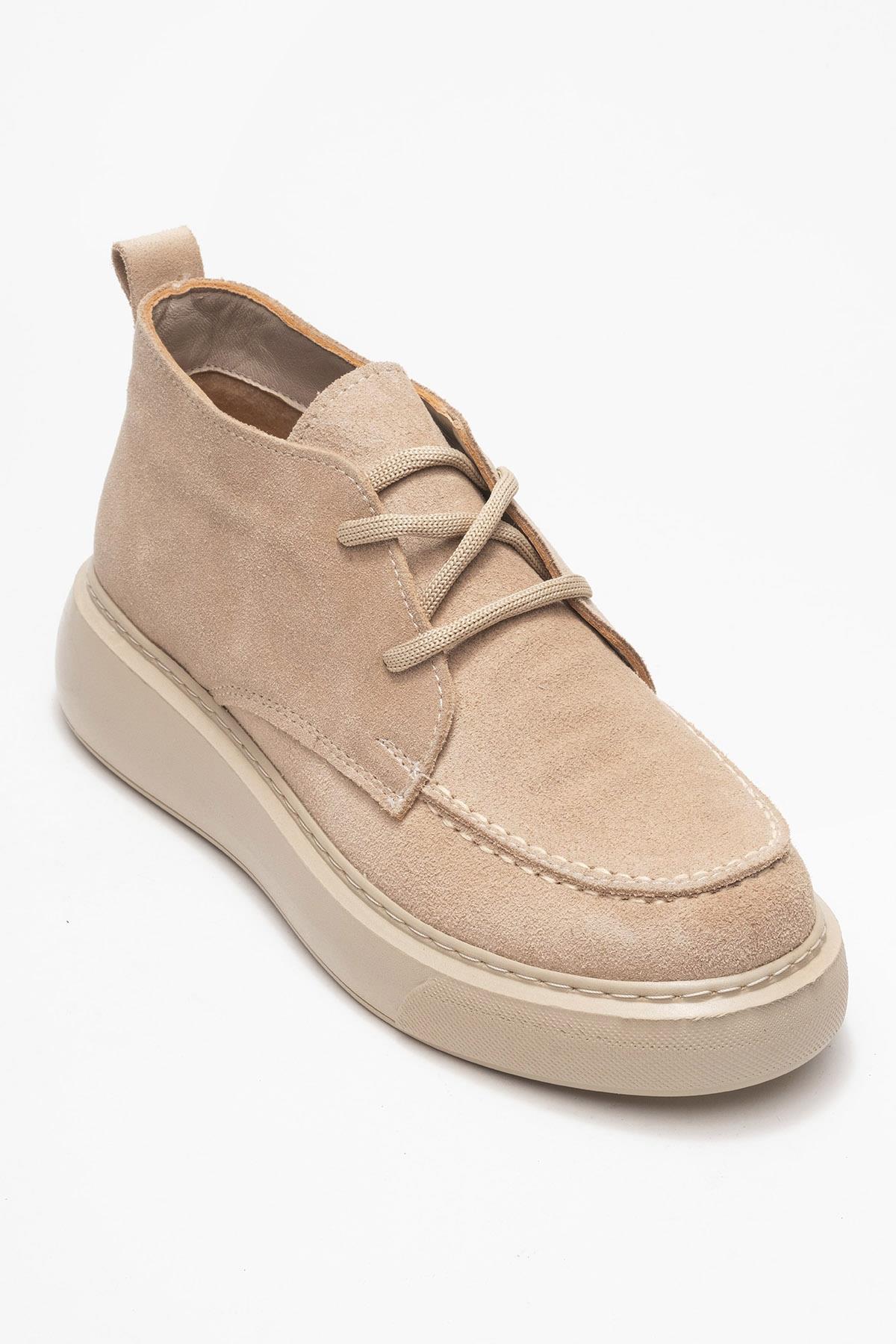 Lilya - Taupe Genuine Suede Leather Chukka Boot (Women)