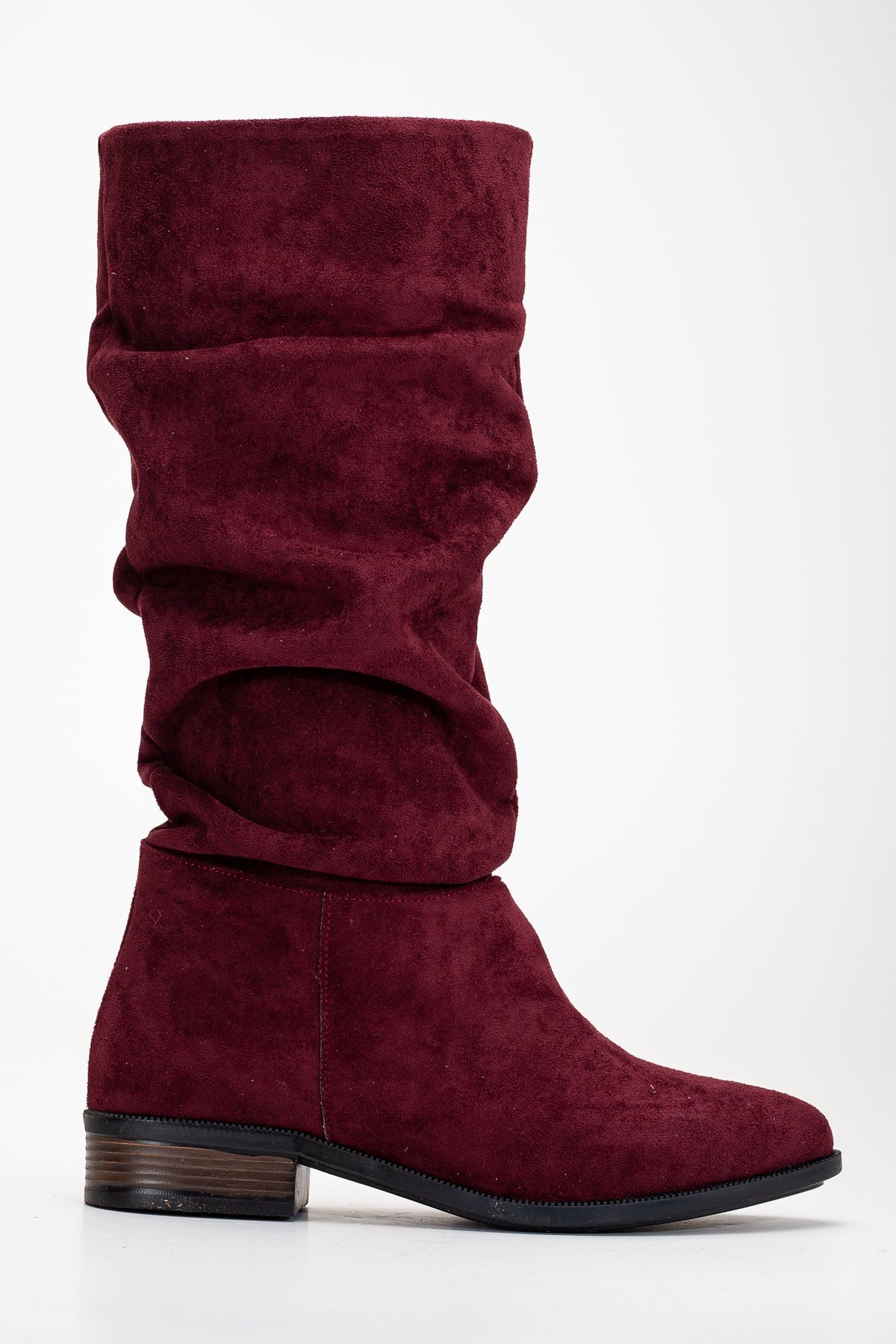 Maribel - Brick Red Suede Slouchy Boots