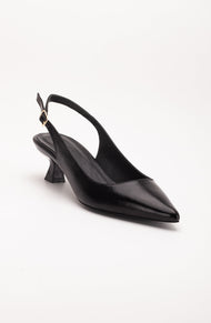 Lety - Black Patent Leather Slingback Pumps (Women)
