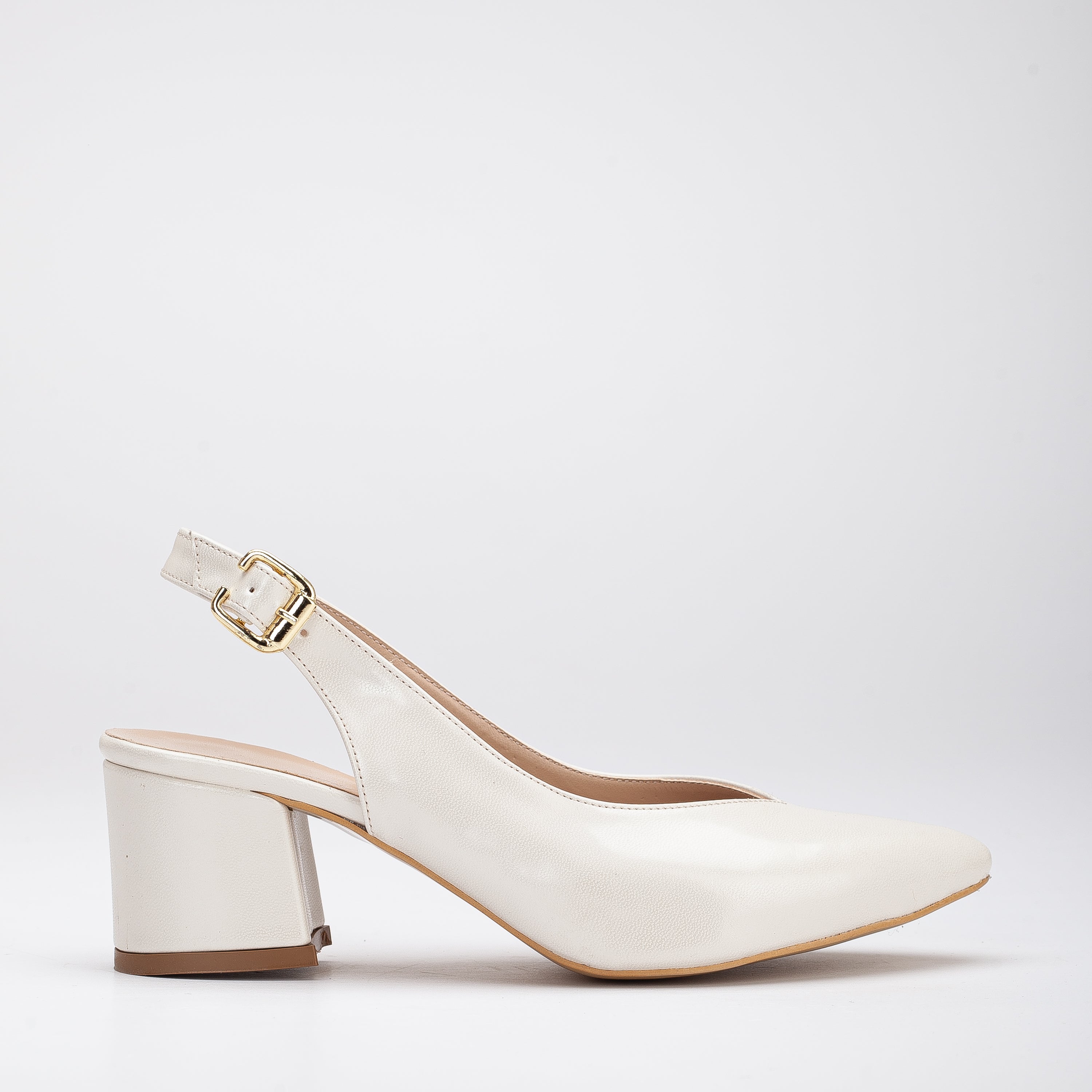 Emma - Ivory Slingback Shoes