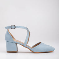 Dolly - Baby Blue Suede Heels