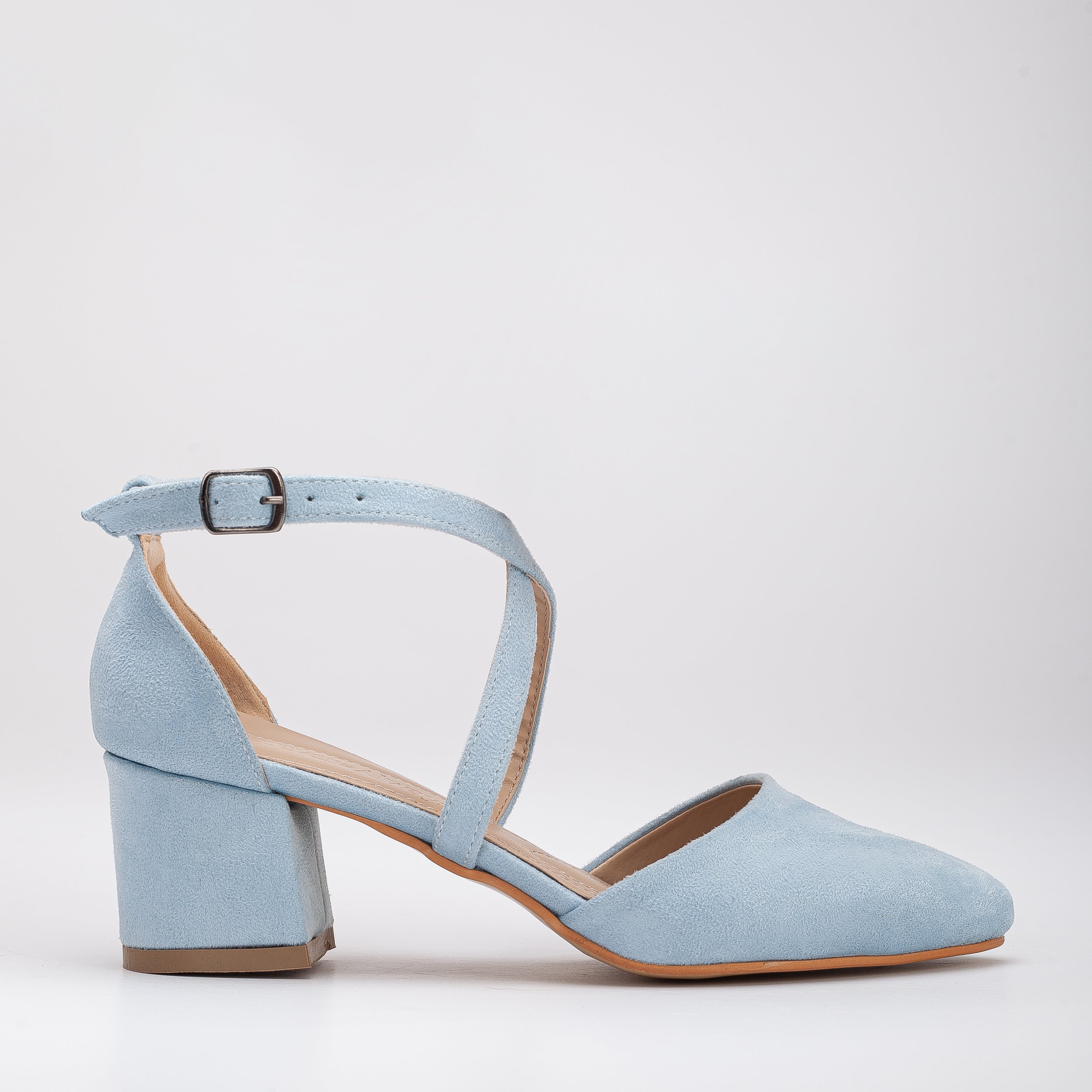 Dolly - Baby Blue Suede Heels