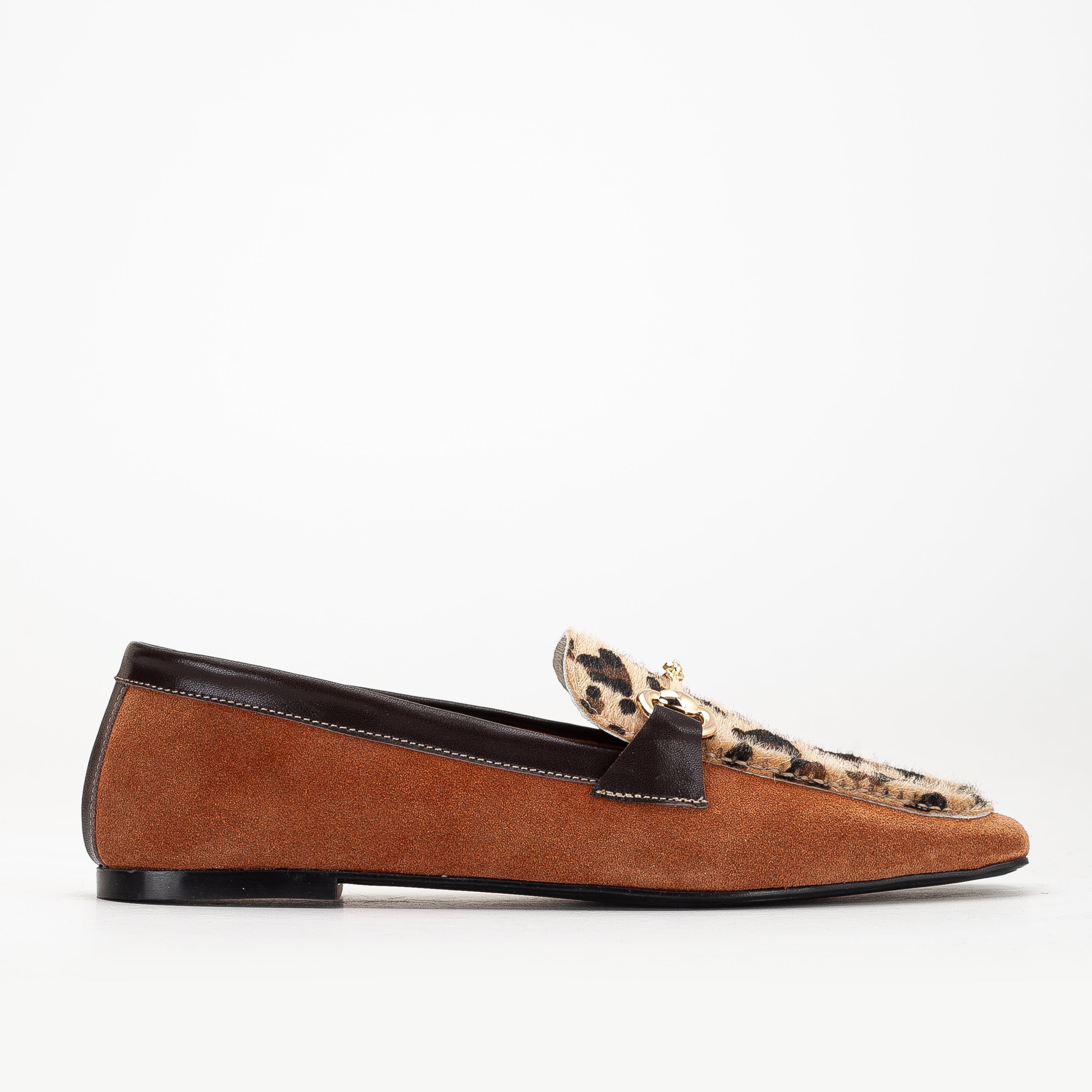 Mabel - Cognac Brown Suede Leather Loafers