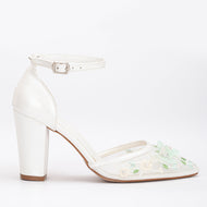 Ivy - Ivory 3D Floral Lace Wedding Shoes