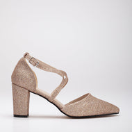 Sina - Rose Gold Glitter Bridal Heels