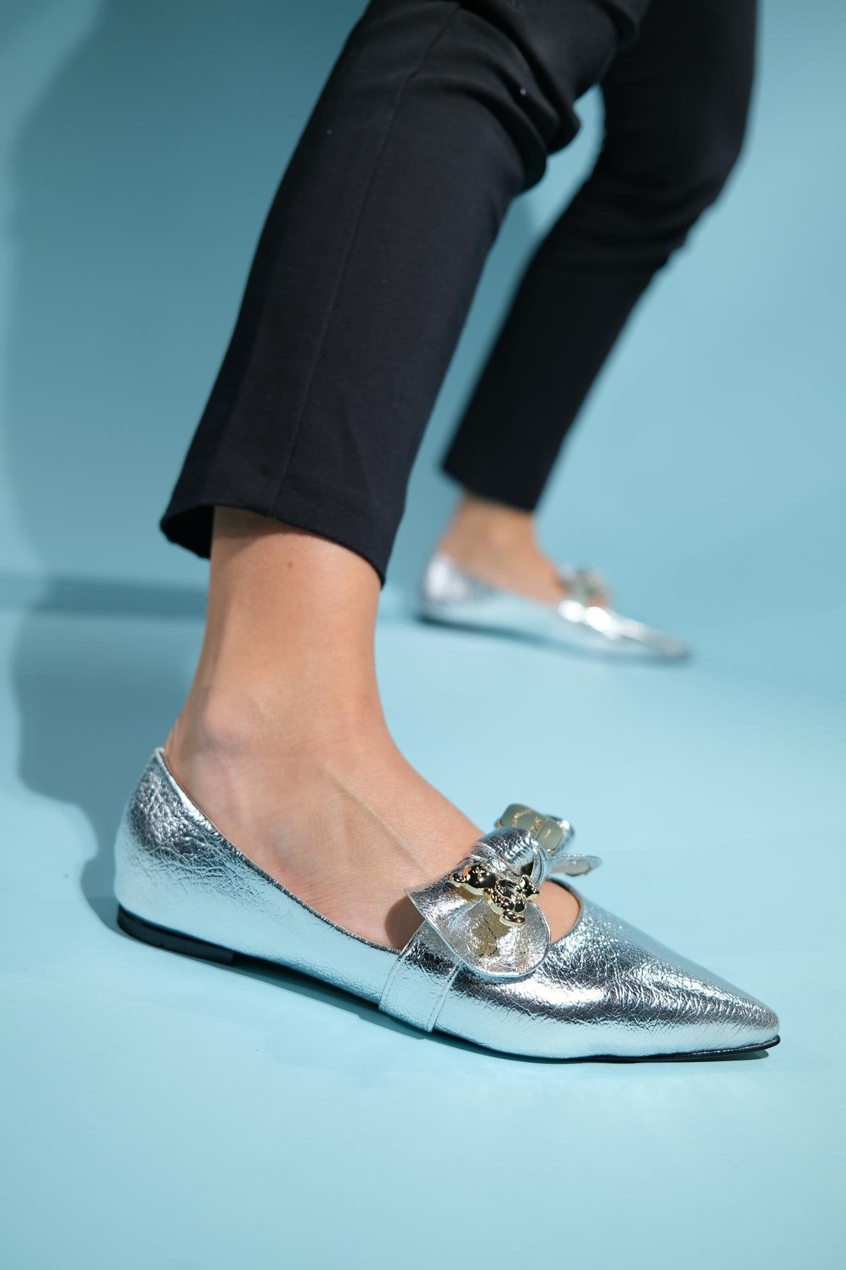 Helsi - Silver Ballet Flat (Women)