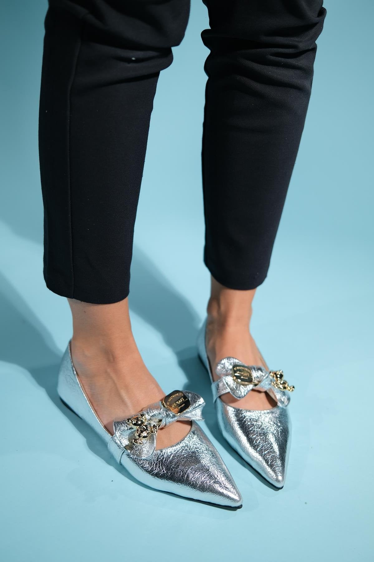 Helsi - Silver Ballet Flat (Women)
