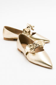 Helsi - Gold Bow Ballet Flat (Women)