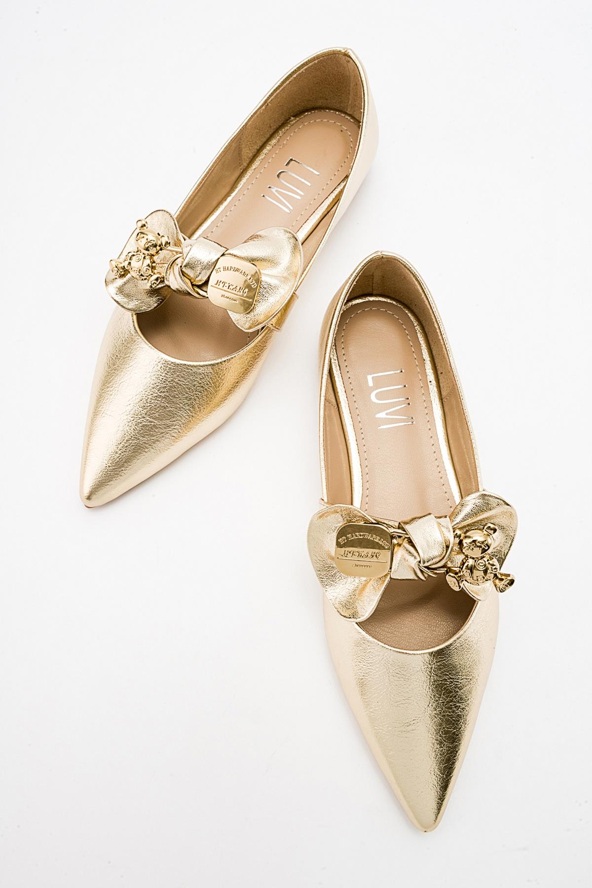 Helsi - Gold Bow Ballet Flat (Women)