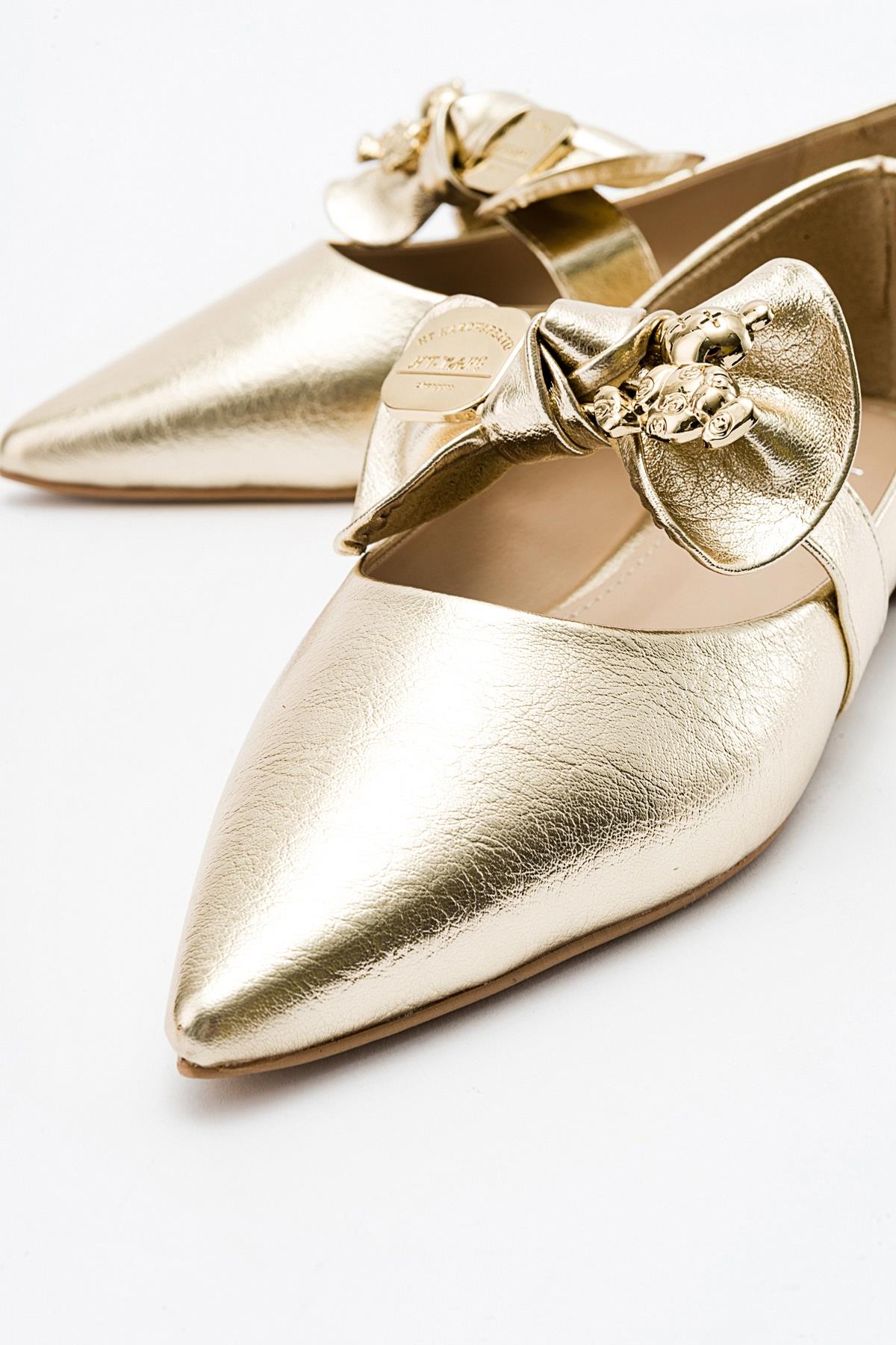 Helsi - Gold Bow Ballet Flat (Women)